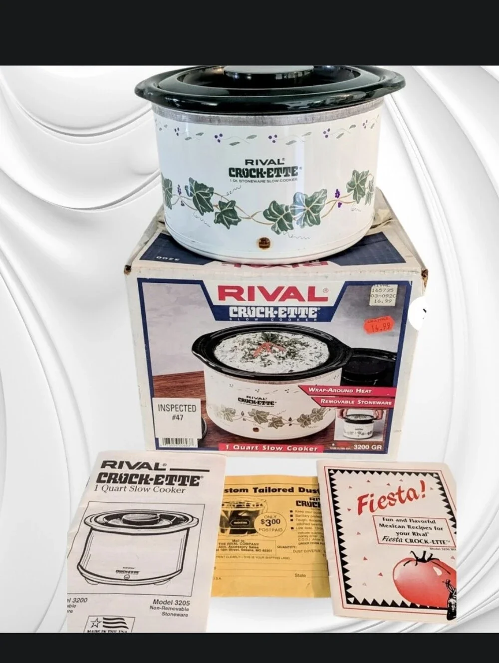 NOS Rival CROCK-ETTE 1 Qt Slow Cooker Ivy Model 3200 GR / 3205 - NEW IN BOX -